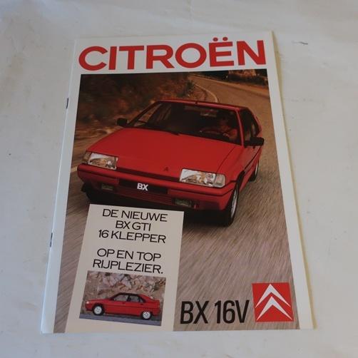 Citroen BX 16V GTI 16 klepper folder NL tekst brochure, Ophalen of Verzenden, Zo goed als nieuw, Citroën