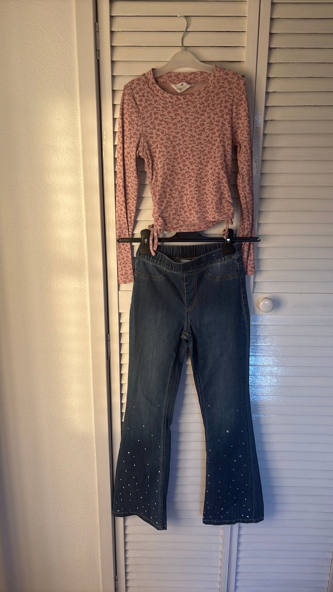 H&M top maat 134-140 jeans maat 140, Ophalen of Verzenden, Zo goed als nieuw, Meisje, Shirt of Longsleeve
