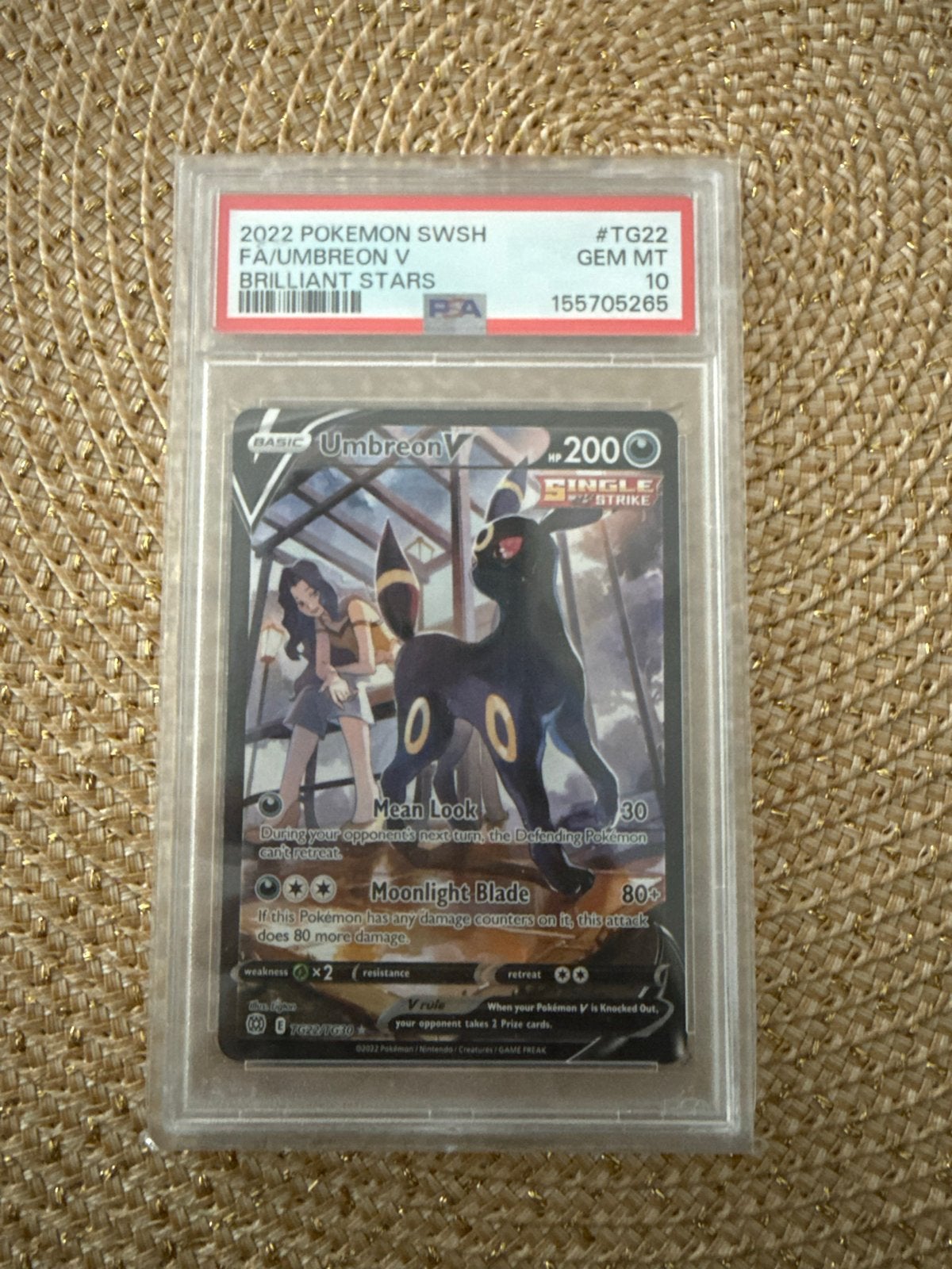 2022 POKEMON SWSH FA/UMBREON V BRILLIANT STARS #TG22 PSA 10, Ophalen, Nieuw, Losse kaart
