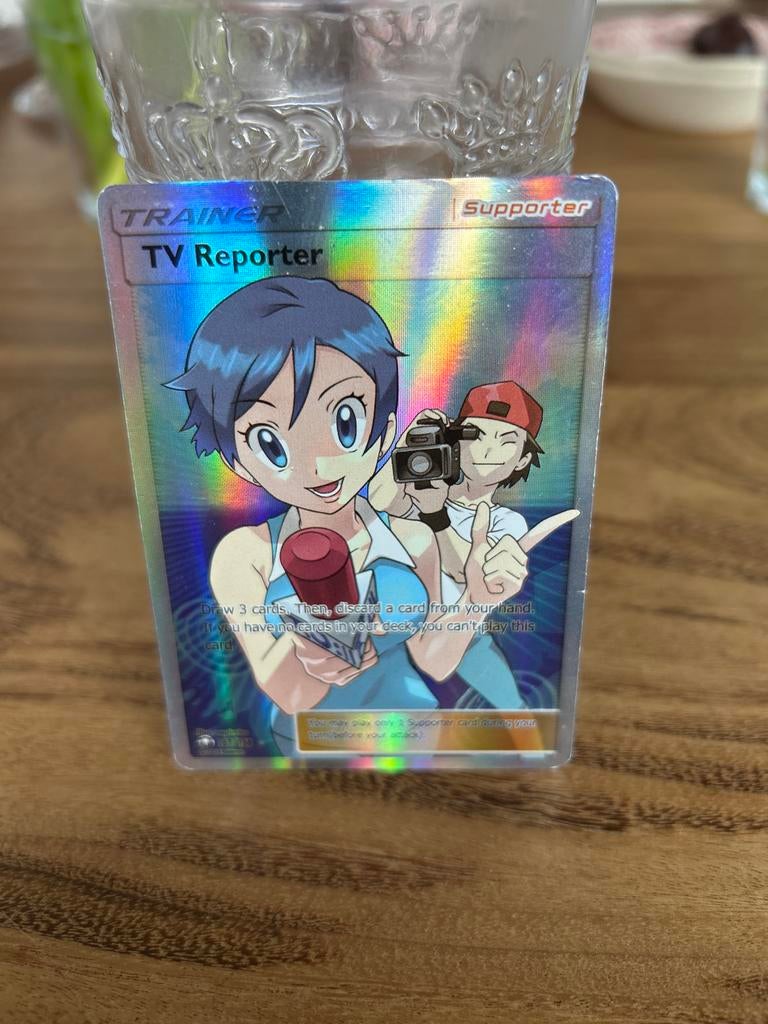 Pokémon TV Reporter Supporter kaart, Ophalen of Verzenden, Gebruikt, Losse kaart, Foil