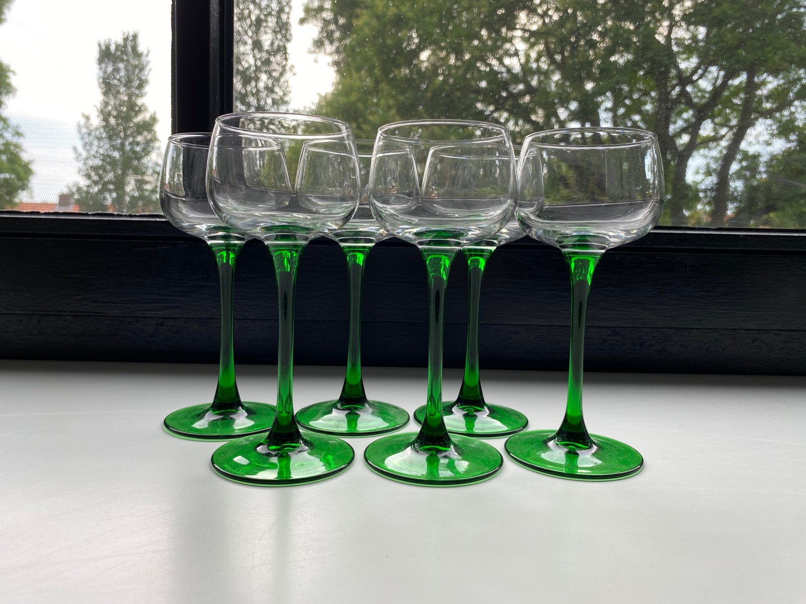 Luminarc wijnglazen groen 6 stuks, Verzamelen, Ophalen of Verzenden, Zo goed als nieuw, Overige typen