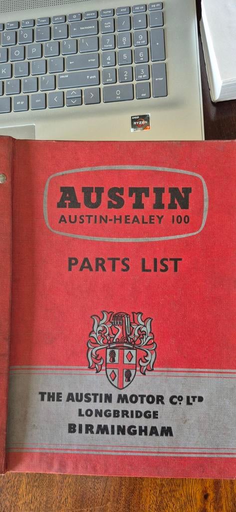 Austin Healey 100 Six onderdelenboek - maart 1960, Ophalen of Verzenden, Zo goed als nieuw, Overige merken