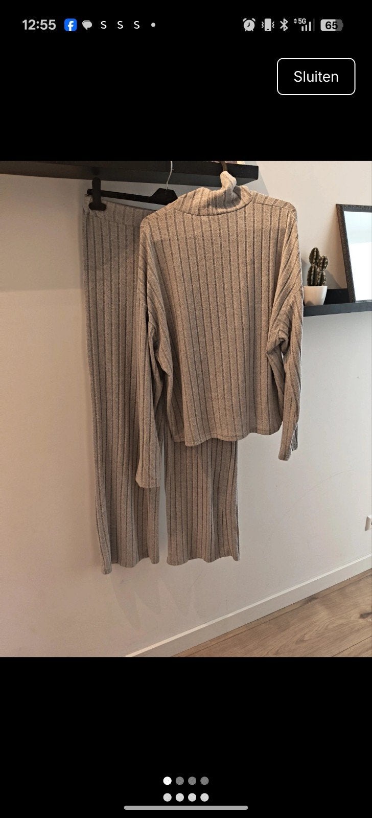 Shein geribbelde set: trui en broek, maat L, Kleding | Dames, Maat 42/44 (L), Ophalen of Verzenden, Zo goed als nieuw, Shein