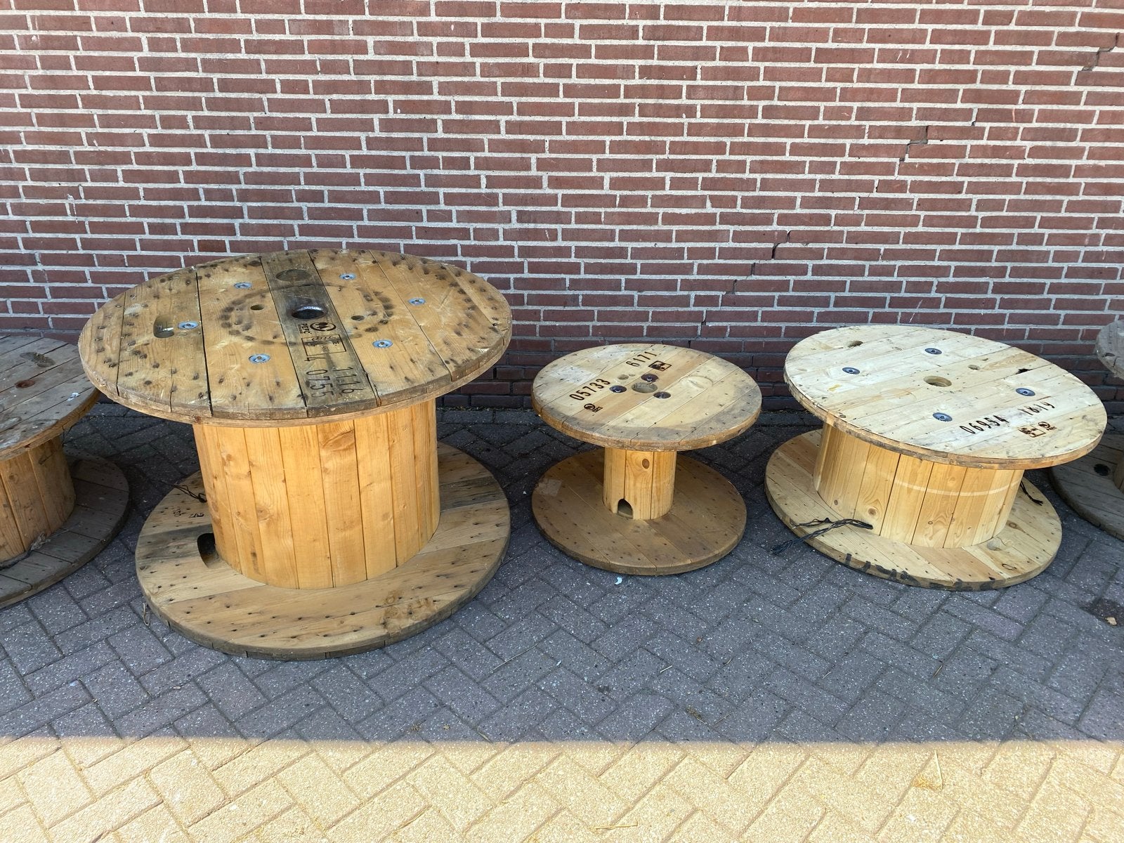 Kabelhaspels van hout, diverse maten, 45 tot 60 cm, Gebruikt, Rond, Ophalen of Verzenden