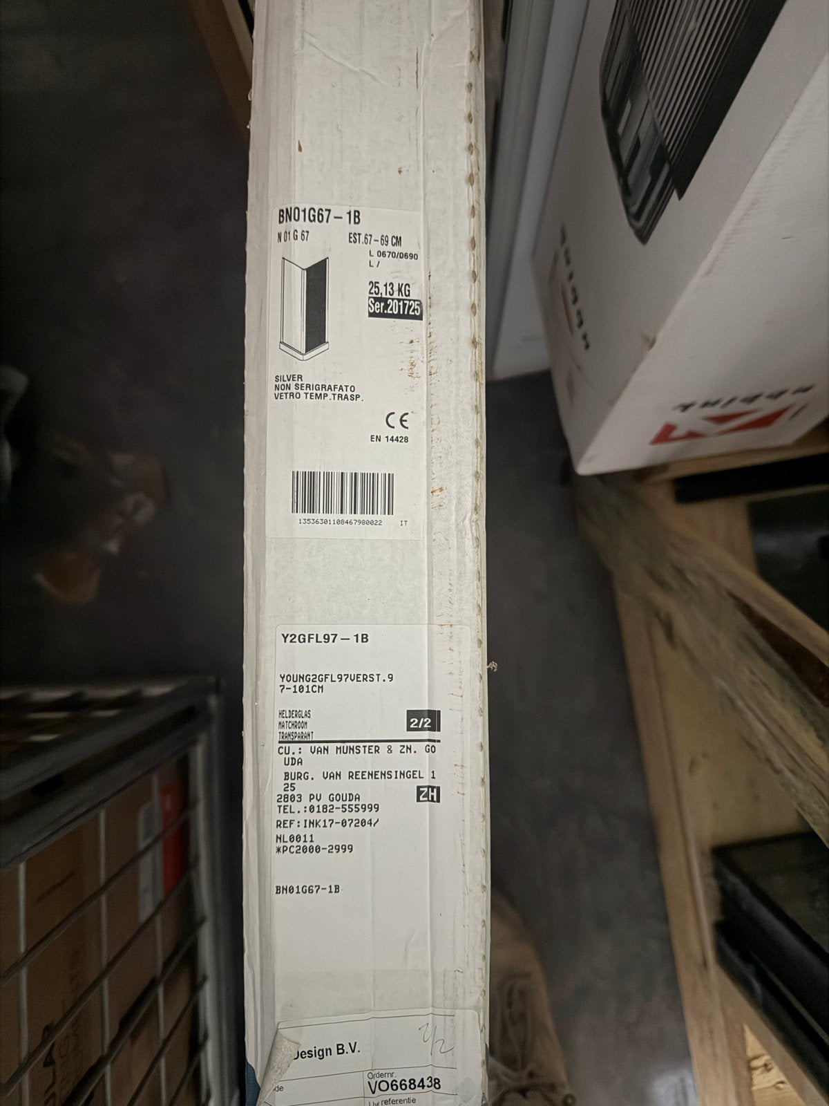 Novellini Young 2.0 GFL Douchewand 97-101 cm Nieuw, Ophalen, Nieuw, Glas, Douche