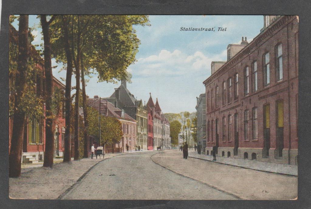 tiel stationsstraat, Verzamelen, Ansichtkaarten | Nederland, Verzenden, 1920 tot 1940, Gelopen, Gelderland