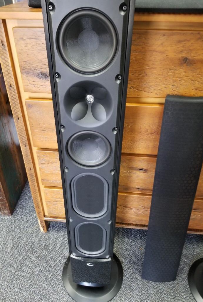 Klipsch XF-48 actieve speakers, Gebruikt, 60 tot 120 watt, Front, Rear of Stereo speakers, Ophalen