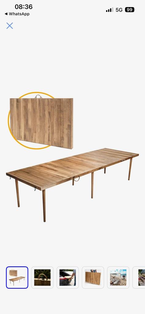 Picknicktafel uitklapbaar 75x228x50, Ophalen, Zo goed als nieuw, Rechthoekig, Hout