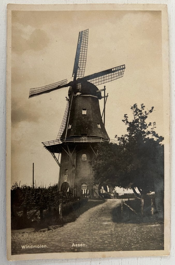 Oude Ansichtkaart  -  Assen - Windmolen, Verzamelen, Ansichtkaarten | Nederland, Ophalen of Verzenden, 1920 tot 1940, Gelopen