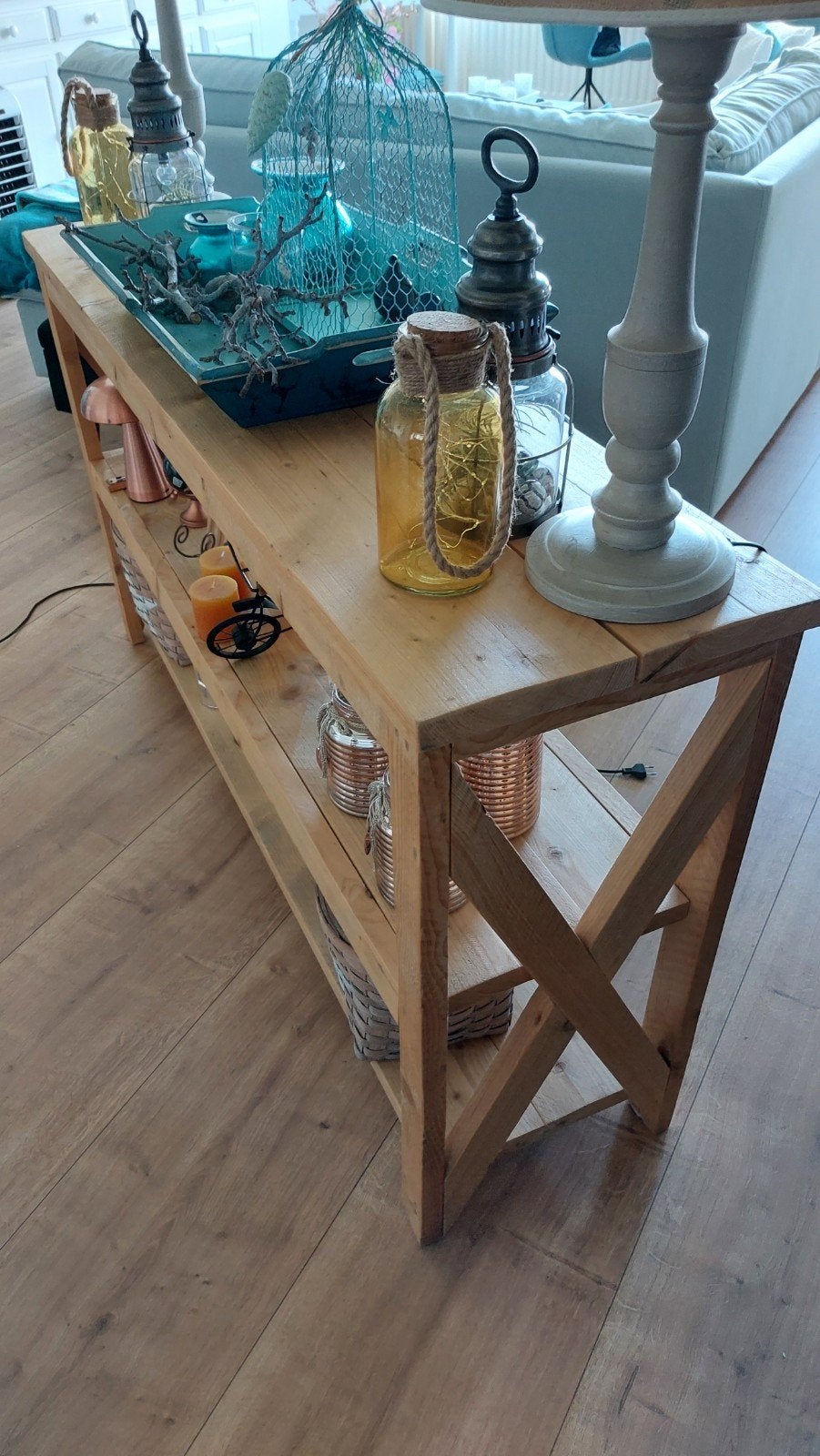 grote stoere zware sidetable 150/80/38 cm, Ophalen, 100 tot 150 cm, Zo goed als nieuw, 25 tot 50 cm