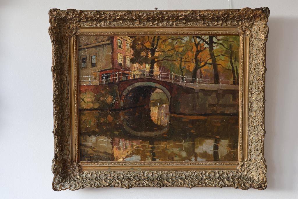 Ben Viegers, olieverf op doek, 40,5 x 50,5 cm schilderij, Ophalen of Verzenden