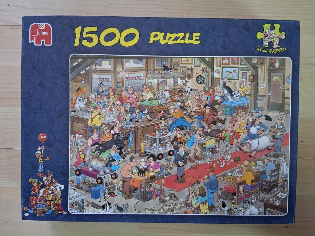Jan van Haasteren,  de hondenshow,  1500 stukjes, Hobby en Vrije tijd, Denksport en Puzzels, Ophalen of Verzenden, 500 t/m 1500 stukjes