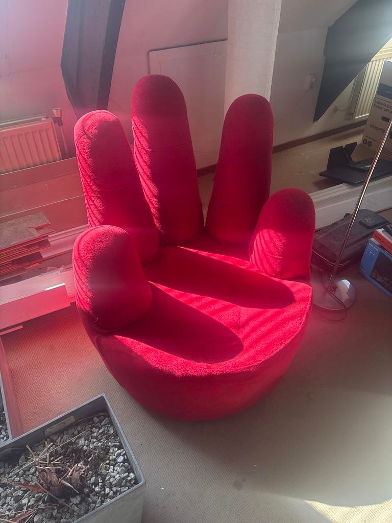 Rode handstoel, Huis en Inrichting, Stoelen, Ophalen, Gebruikt, Rood, Eén