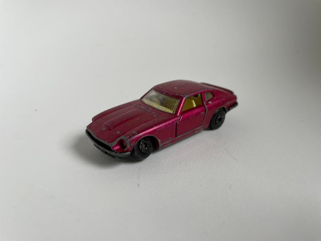 model Datsun 260 Z, Paars, Matchbox , 1/60 (Nissan), Ophalen of Verzenden, Gebruikt, Auto, Matchbox