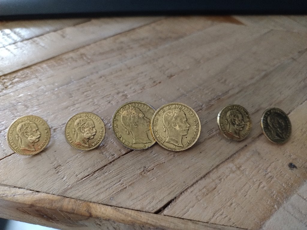 Oude zilveren munt knopen- diverse jaartallen, Ophalen of Verzenden, Goud