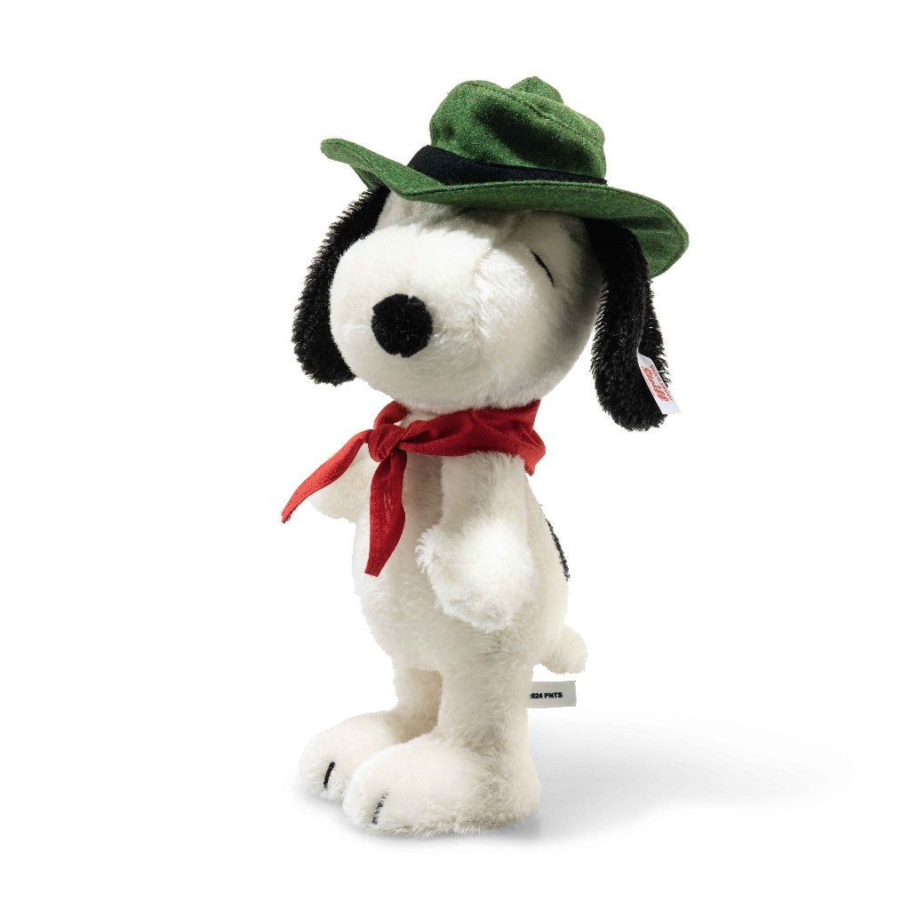 2024 Steiff 356063 Snoopy Beagle Scout 50 jaar, 27cm., Info@steiff.com, Steiff, Richard-Steiff-Straße 4, Giengen, Beeldje of Figuurtje