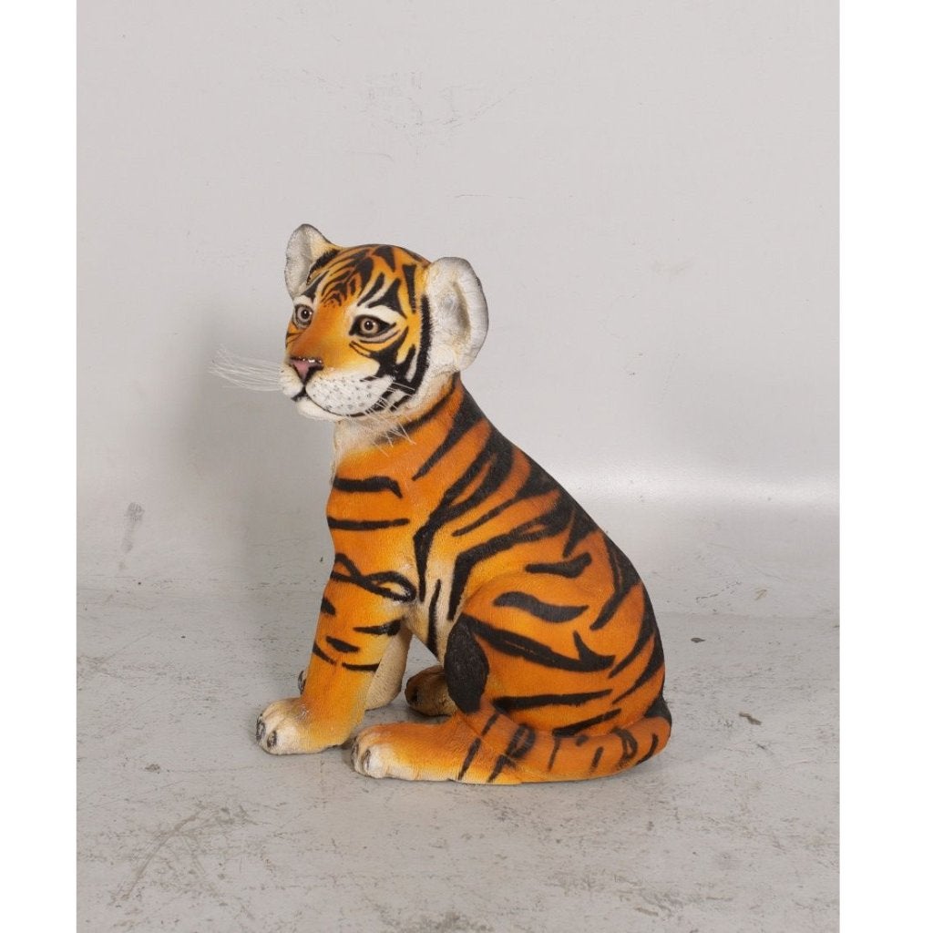 Tiger Cub Sitting – Tijger beeld Hoogte 53 cm, Ophalen, Nieuw, Overige typen