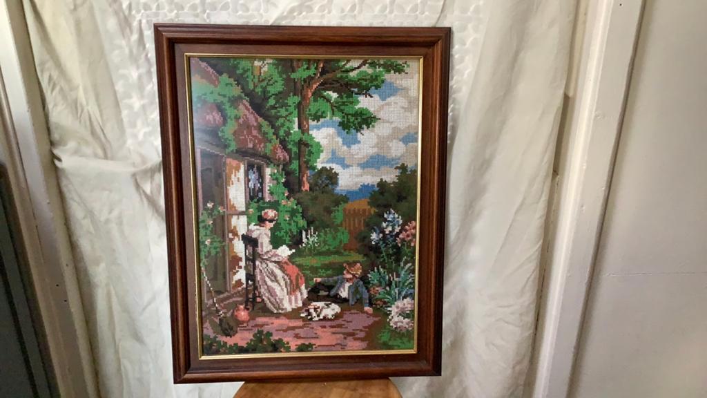 Geboorduurd schilderij in mooie lijst, Ophalen
