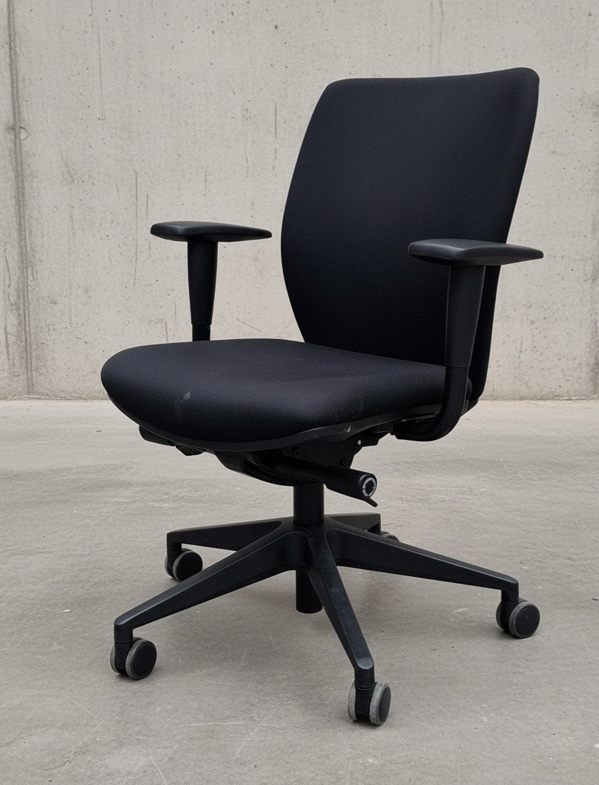 6 x Ergonomische bureaustoelen zwart kantoor stoelen design, Ophalen of Verzenden, Zo goed als nieuw, Zwart