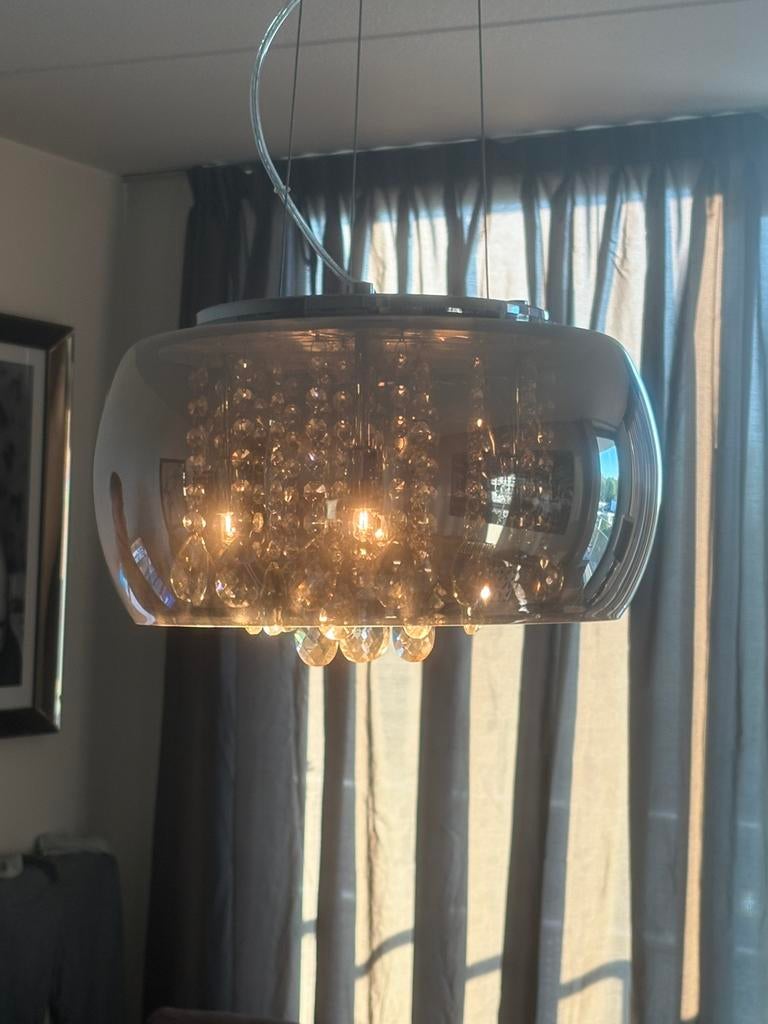 Hanglamp met pegels zilverkleurig, Ophalen, Zo goed als nieuw, Minder dan 50 cm