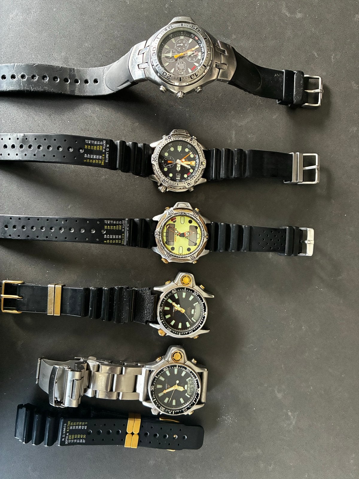 Citizen Duikhorloges - Diverse modellen, gebruikt, Ophalen, Gebruikt, Staal, Polshorloge