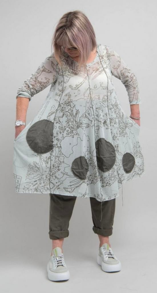 RUNDHOLZ Jurk Avant Garde Mesh Bubble Tulip Dress Tunic M, Maat 38/40 (M), Ophalen of Verzenden, Zo goed als nieuw, Knielengte