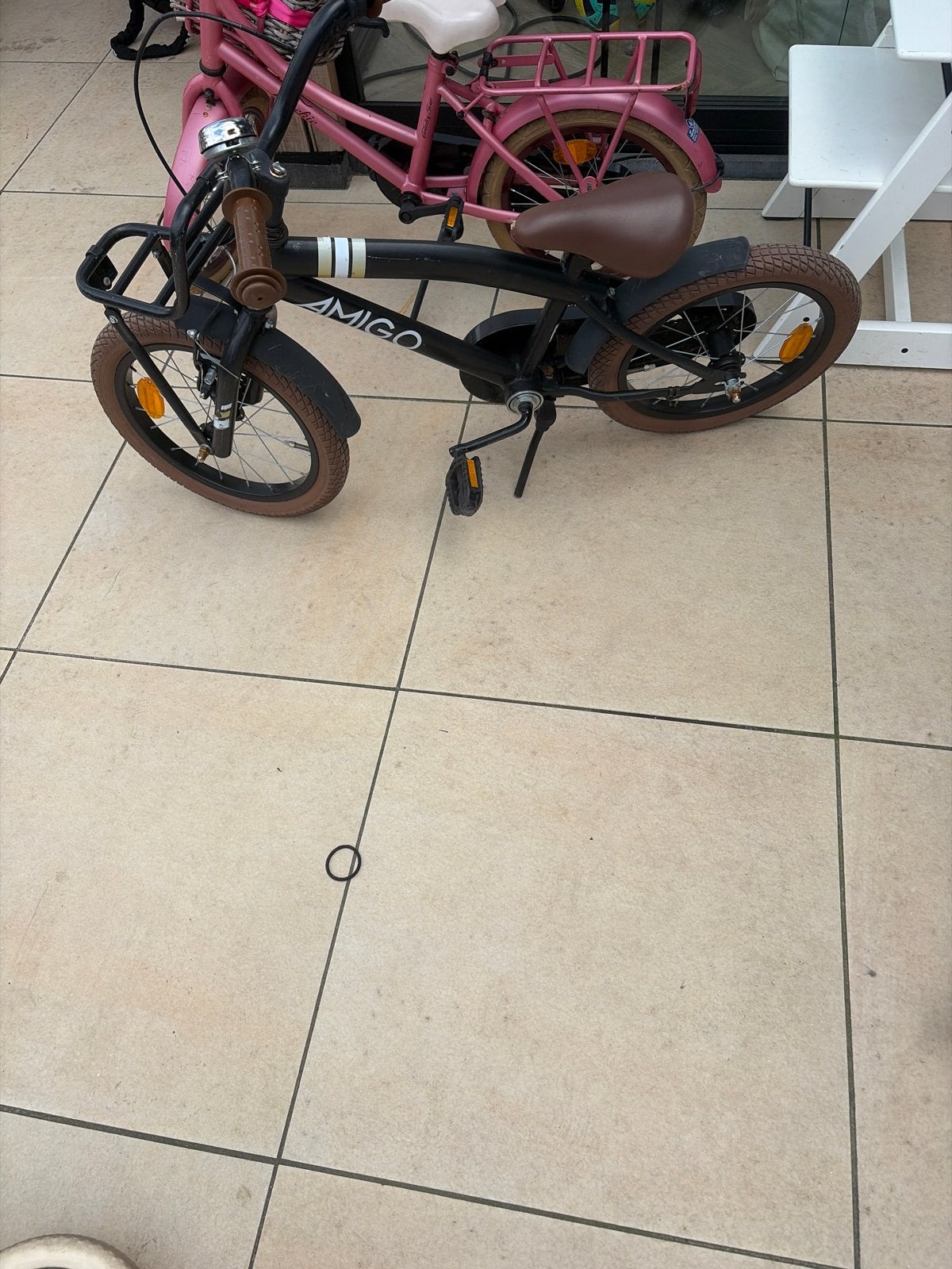 Amigo Kinderfiets Zwart -, Ophalen, Gebruikt, Terugtraprem, 16 tot 20 inch