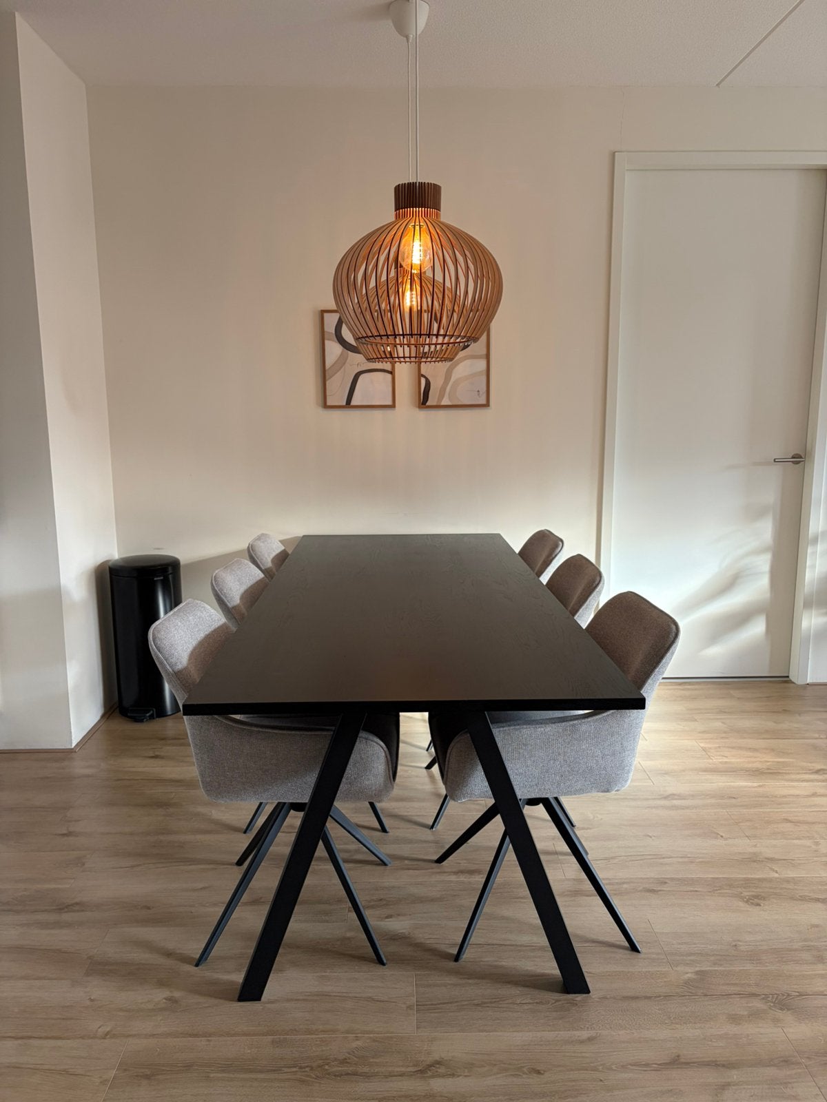 Eettafel zwart 220 x 90 rechthoek, Ophalen, Gebruikt, 200 cm of meer, 50 tot 100 cm