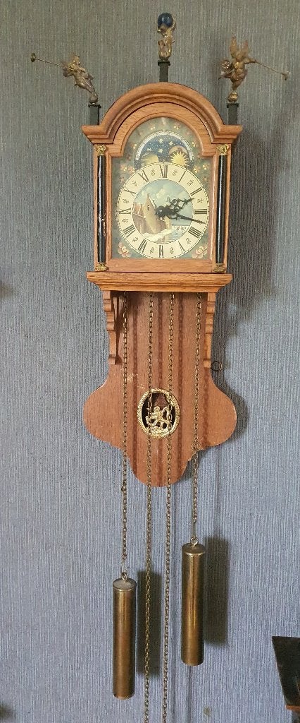 Klok, Ophalen, Analoog, Met slagwerk, Wandklok