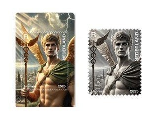 cryptostamp Hermes zwart, groen en blauw, Ophalen of Verzenden, Na 1940, Postfris