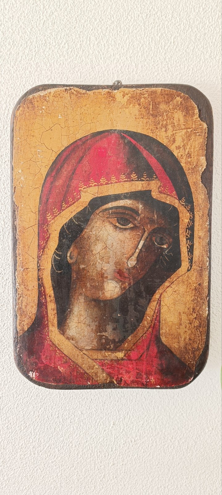 Handgeschilderde Maria icoon - Religieuze kunst, Ophalen of Verzenden
