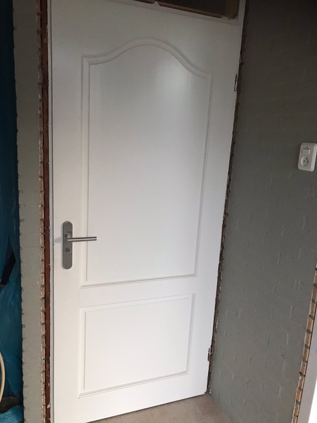 Gratis Opdekdeur 200x83 massief hout, Doe-het-zelf en Verbouw, Deuren en Horren, Ophalen, 80 tot 100 cm, Binnendeur, Zo goed als nieuw