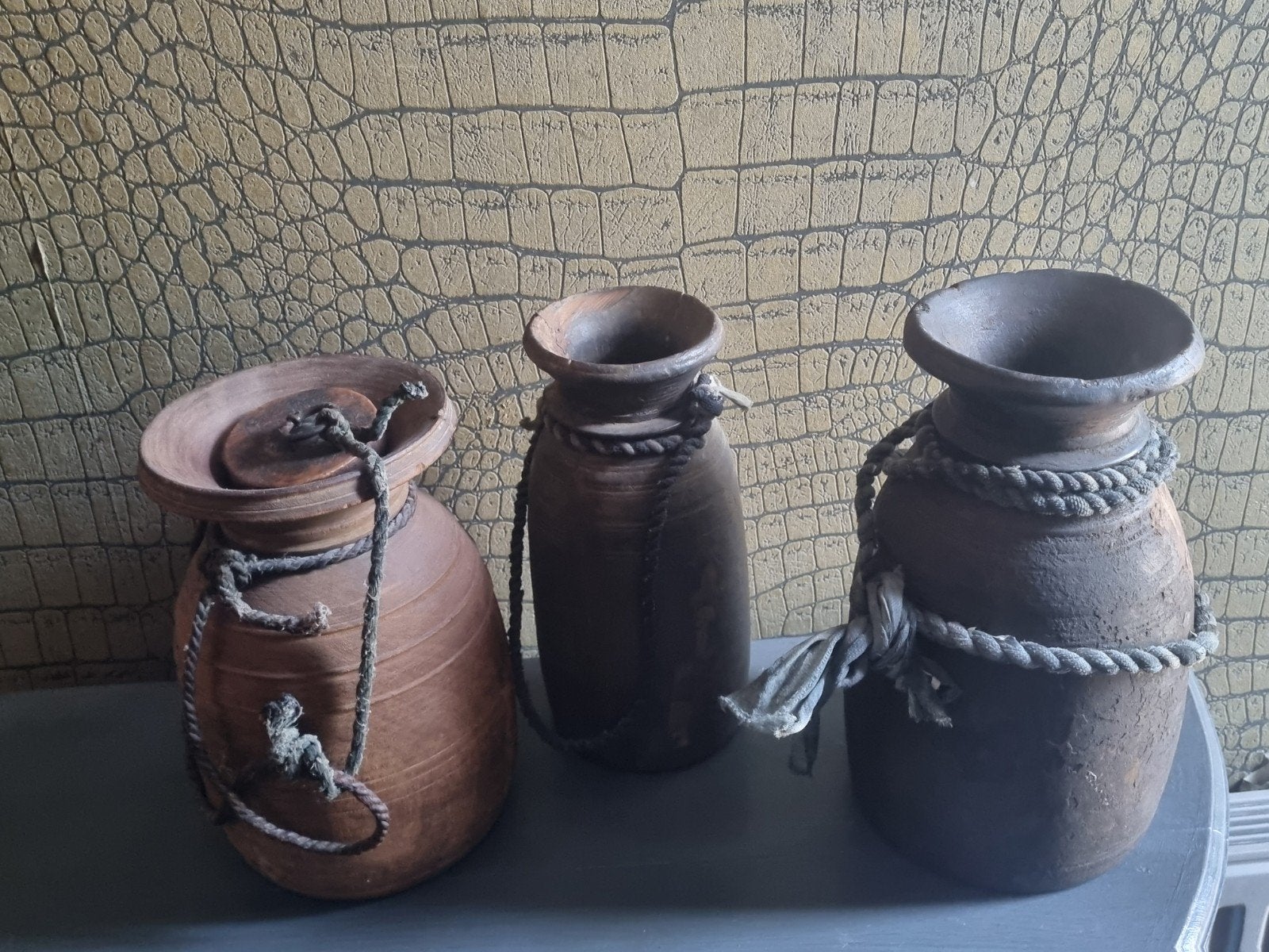 Te koop nepalese potten, Huis en Inrichting, Woonaccessoires | Vazen, Ophalen, Zo goed als nieuw