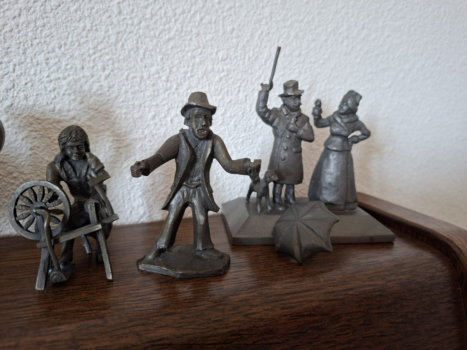 Set van 3 vintage tinnen beeldjes - diverse figuren, Ophalen of Verzenden