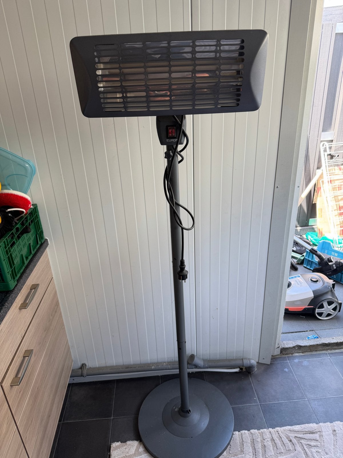 Eurom Q-time 2000S Terrasverwarmer 220-240V, Tuin en Terras, Terrasverwarmers, Ophalen of Verzenden, Gebruikt, Elektrisch, Vloer