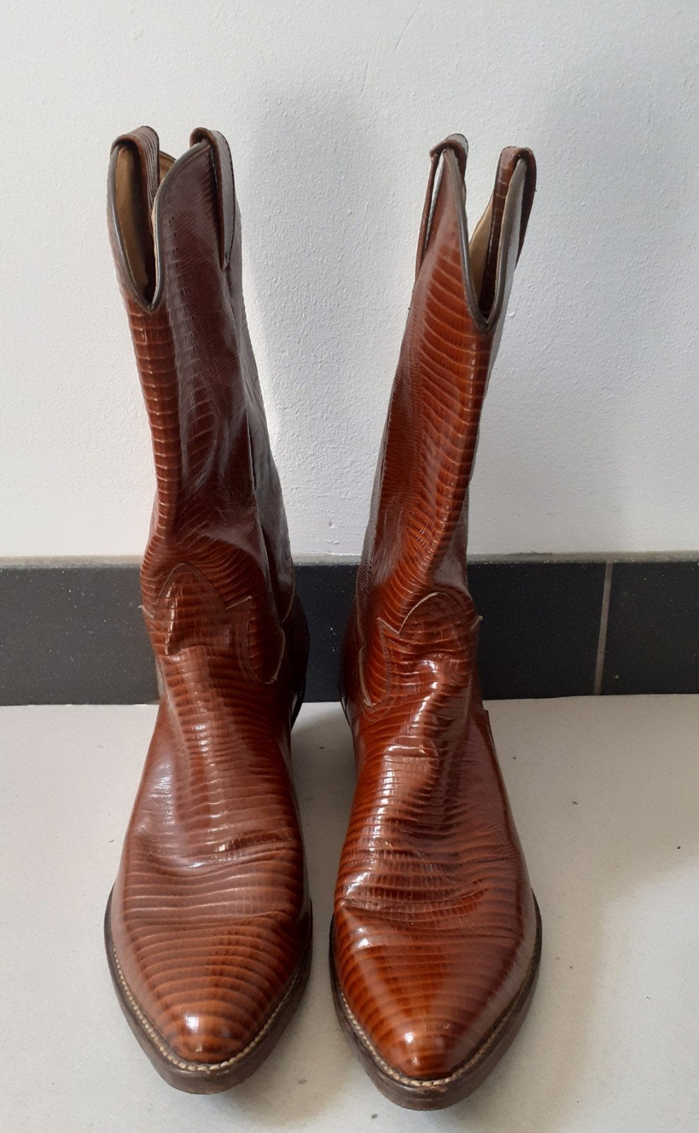 Vintage Heren Cowboy Laarzen, Ophalen of Verzenden, Zo goed als nieuw, Bruin, Boots