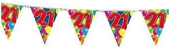 21 jaar vlaggenlijn, Ophalen of Verzenden, Versiering, Verjaardag