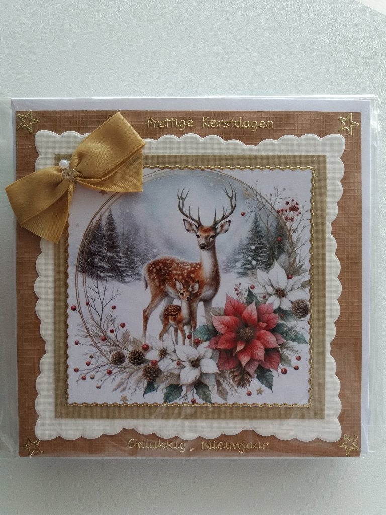 Kerstkaartje met hertjes no. 57, Ophalen of Verzenden, Nieuw, Kerst