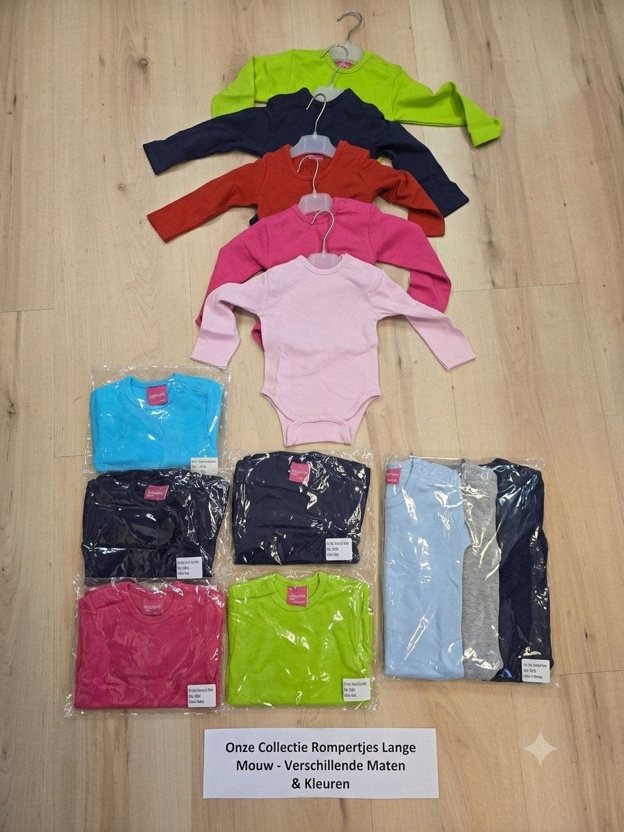 Partij 307x Rompers Lange Mouw | Nieuw (50-116), Ophalen, Nieuw, Jongetje of Meisje