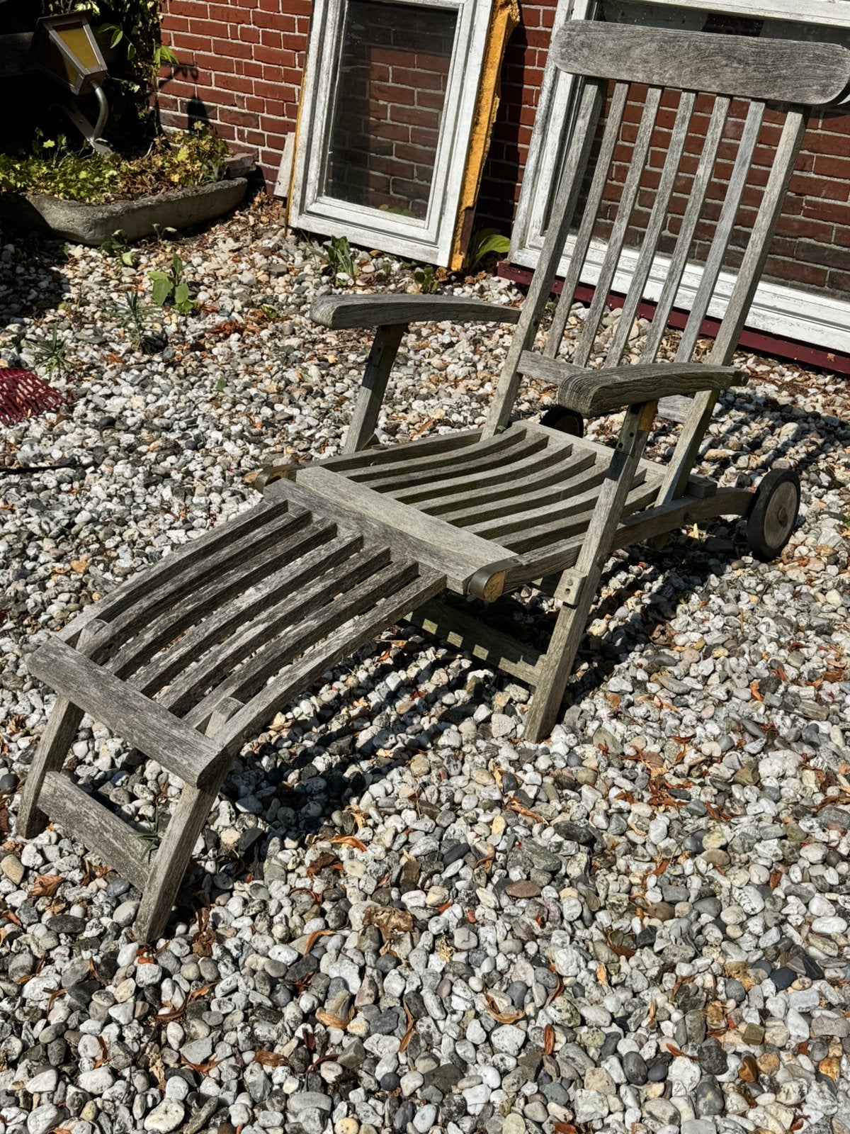 Deckchair van Wooden Teak met voetensteun  ligstoel, Tuin en Terras, Ophalen of Verzenden
