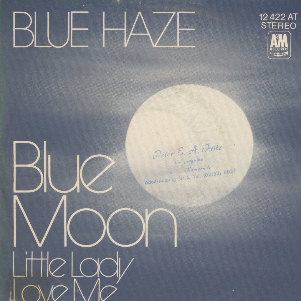 S Blue Haze - Blue Moon, Cd's en Dvd's, Vinyl Singles, Gebruikt, Beschermende buitenhoes, Fotohoes, Inclusief binnenhoes, Originele persing
