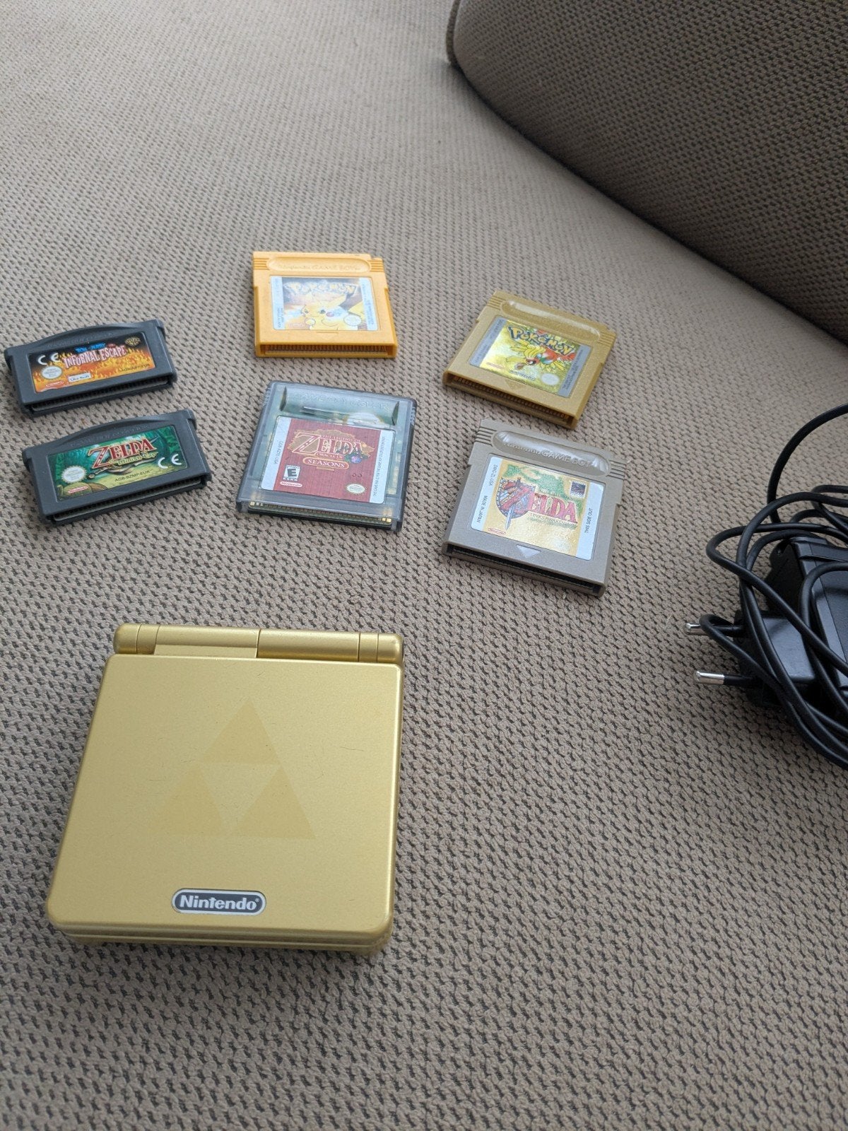 Gameboy Advance SP Zelda edition, Spelcomputers en Games, Ophalen, Gebruikt, Game Boy Advance SP, Met games