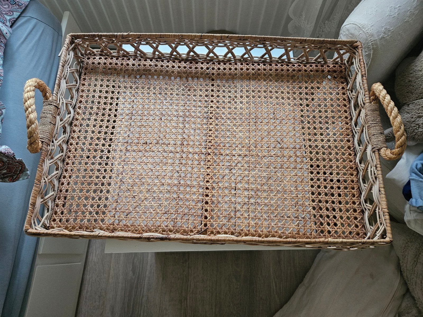 Riviera Maison Dienblad Rotan 40x60cm, Ophalen of Verzenden, Zo goed als nieuw, Dienblad, Rechthoekig