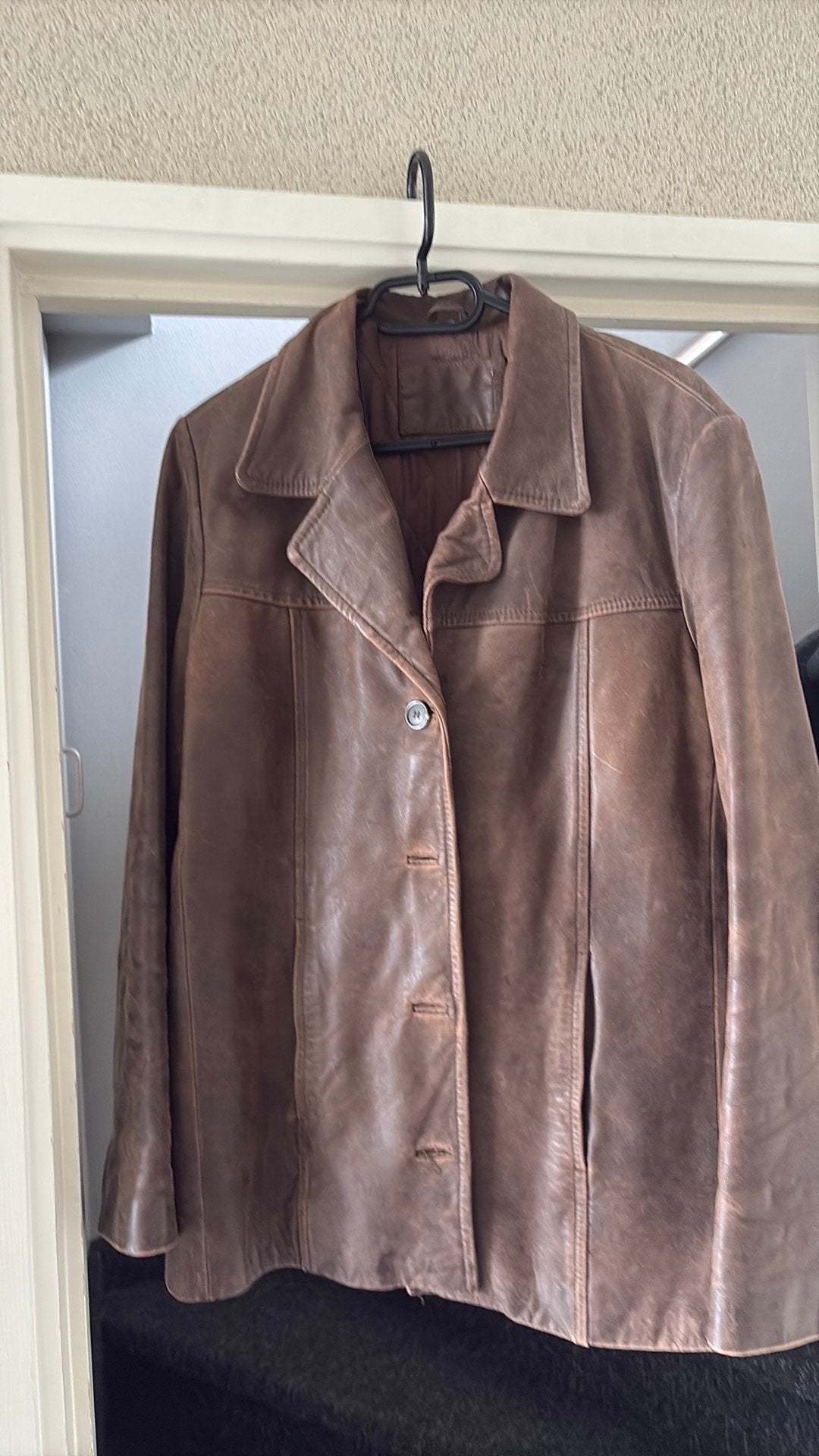 Leren dames jas maat 46, Kleding | Dames, Ophalen, Gedragen, Maat 46/48 (XL) of groter, Bruin