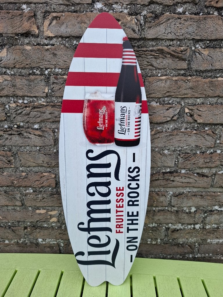Reclamebord Liefmans surfplank Fruitesse, Verzamelen, Biermerken, Ophalen of Verzenden, Nieuw, Reclamebord, Plaat of Schild, Overige merken