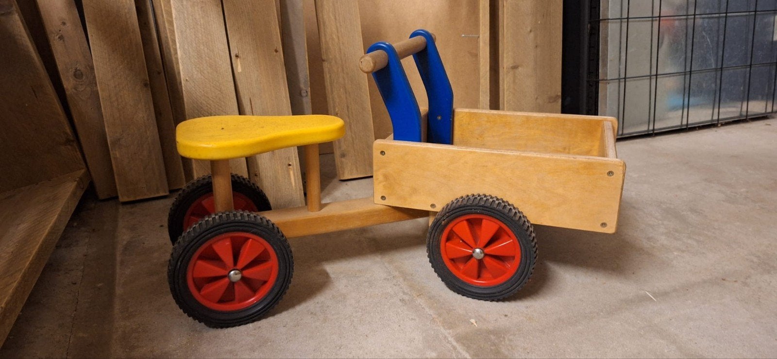 Kind bakfiets loopwagen, Ophalen, Zo goed als nieuw, Overige merken, Vrijloopautomaat