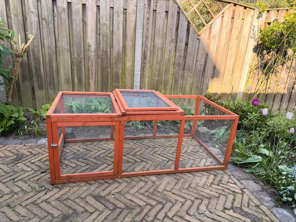 Kippen konijnen ren buitenhok, Ophalen, 90 cm of meer, Konijn, Hok