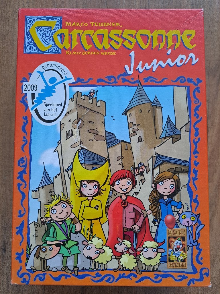 Carcassonne JUNIOR, ZGAN, Hobby en Vrije tijd, Gezelschapsspellen | Bordspellen, Drie of vier spelers, Ophalen of Verzenden, Zo goed als nieuw