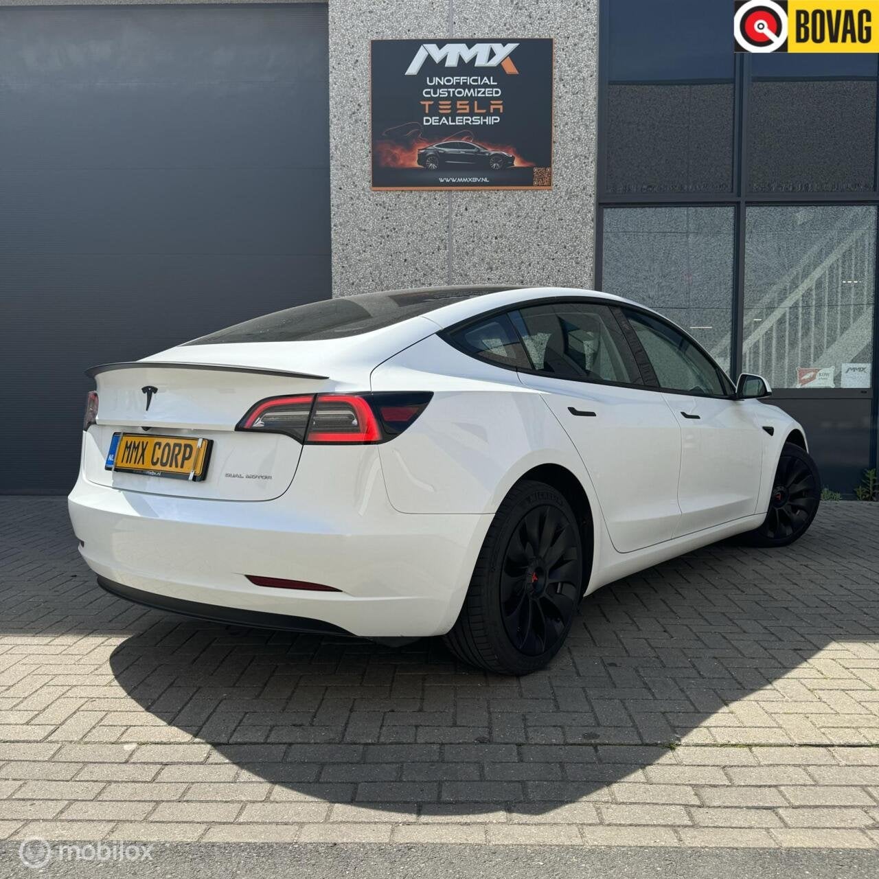 Tesla Model 3 Long Range AWD + MMX PACK + IAP + SOH 92.1%, Auto's, Automaat, Gebruikt, Zwart, Overige carrosserieën