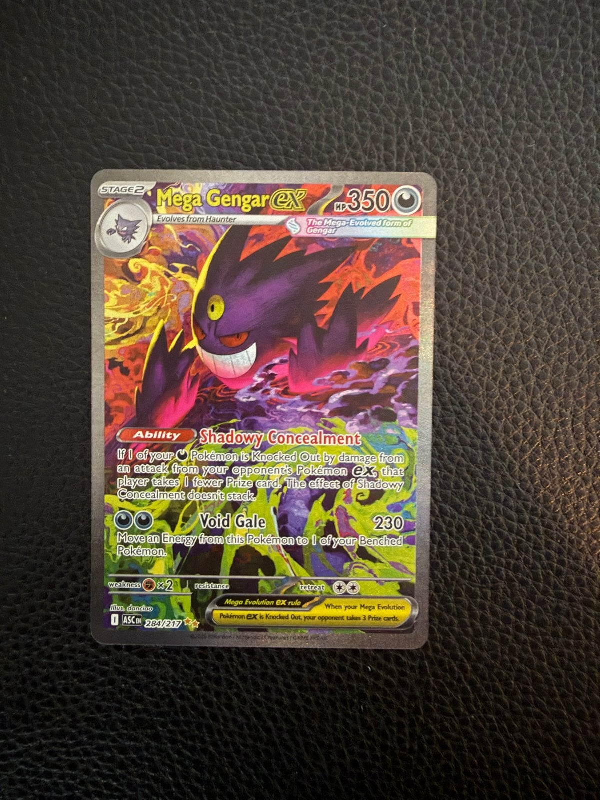 Mega Gengar EX Pokémon kaart (284/217), Ophalen, Zo goed als nieuw, Losse kaart, Foil